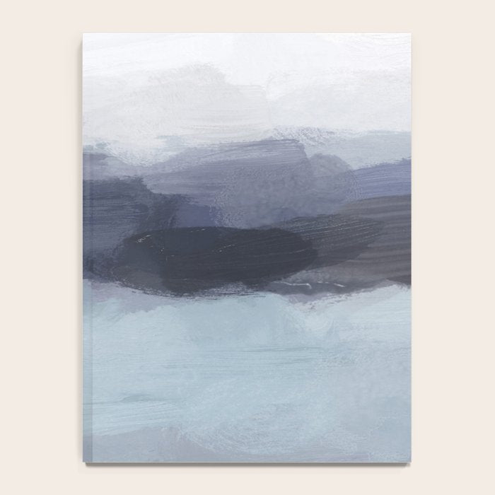 Shorebreak at Sunset - Plum Purple Navy Indigo Ocean Sky Blue Waves Abstract Nature Painting Art Notebook Gallery Image 4