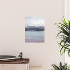 Shorebreak at Sunset - Plum Purple Navy Indigo Ocean Sky Blue Waves Abstract Nature Painting Art Poster Gallery Image 2