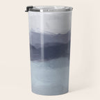 Shorebreak at Sunset - Plum Purple Navy Indigo Ocean Sky Blue Waves Abstract Nature Painting Art Travel Mug Gallery Image 3