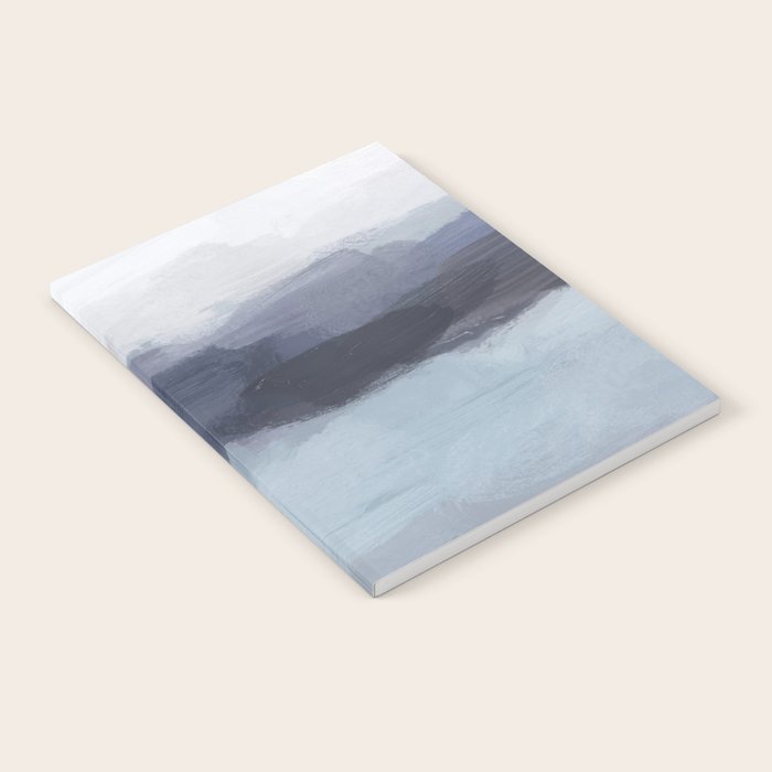 Shorebreak at Sunset - Plum Purple Navy Indigo Ocean Sky Blue Waves Abstract Nature Painting Art Notebook Gallery Image 2