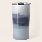 Shorebreak at Sunset - Plum Purple Navy Indigo Ocean Sky Blue Waves Abstract Nature Painting Art Travel Mug Gallery Image 1