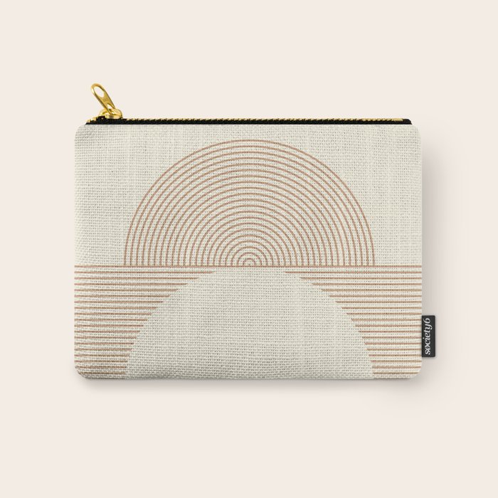 Geometric lines in Shades of Coffee and Latte 4 (Sunrise and Sunset) Carry All Pouch Gallery Image 1
