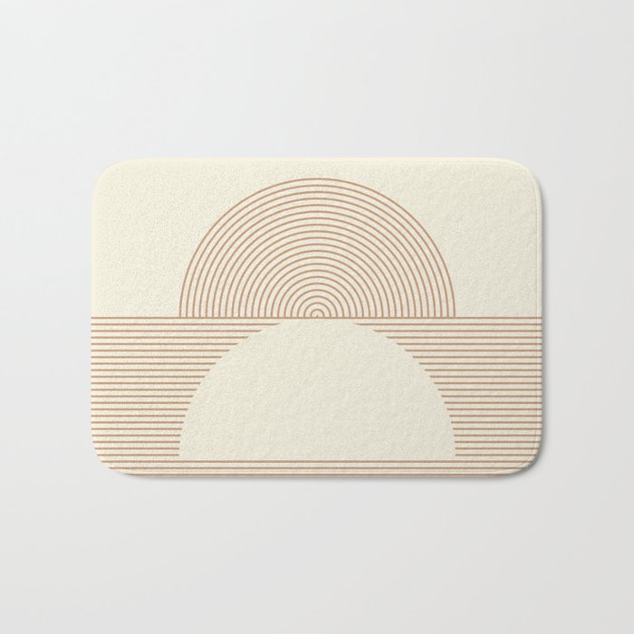Geometric lines in Shades of Coffee and Latte 4 (Sunrise and Sunset) Bath Mat Gallery Image 1