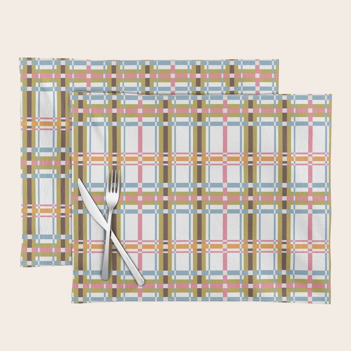 Bold Crosshatch Colorful Placemat Gallery Image 1