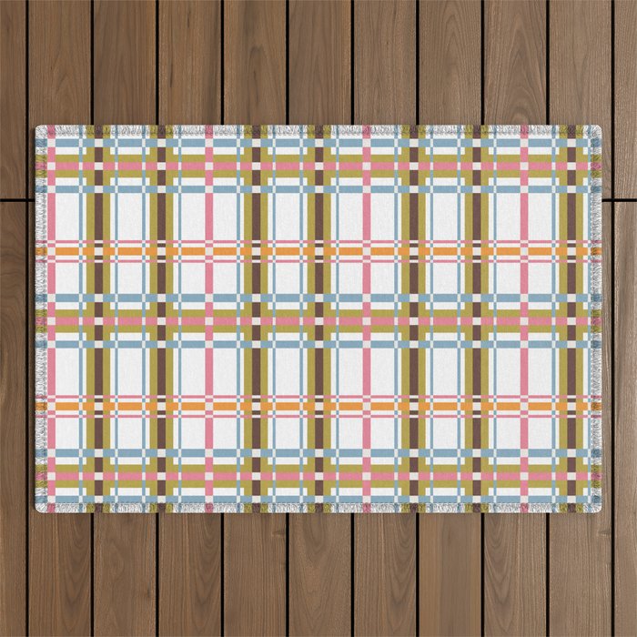 Bold Crosshatch Colorful Outdoor Rug Gallery Image 1