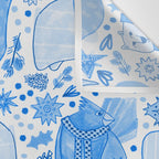 Winter Forest Woodland Animals in Blue Wall Tapestry Gallery Image 3