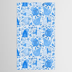Winter Forest Woodland Animals in Blue Tablecloth Gallery Image 2