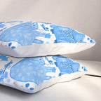 Winter Forest Woodland Animals in Blue Pillow Sham Gallery Image 3