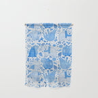 Winter Forest Woodland Animals in Blue Wall Hanging Gallery Image 1