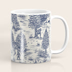 Bigfoot / Sasquatch Toile de Jouy in Blue Coffee Mug Gallery Image 1