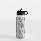 Bigfoot / Sasquatch Toile de Jouy in Blue Water Bottle Gallery Image 1