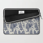 Bigfoot / Sasquatch Toile de Jouy in Blue Laptop Sleeve Gallery Image 2