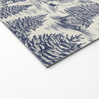 Bigfoot / Sasquatch Toile de Jouy in Blue Welcome Mat Gallery Image 2