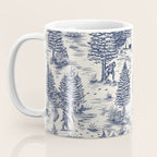 Bigfoot / Sasquatch Toile de Jouy in Blue Coffee Mug Gallery Image 3
