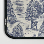 Bigfoot / Sasquatch Toile de Jouy in Blue Laptop Sleeve Gallery Image 3