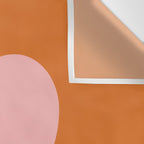 Cute Pink Heart on Orange Minimal Wall Tapestry Gallery Image 3