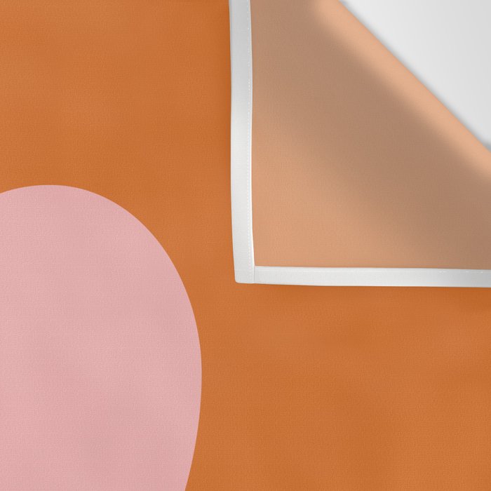 Cute Pink Heart on Orange Minimal Wall Tapestry Gallery Image 3