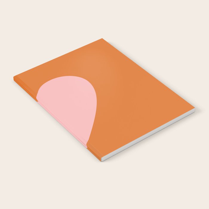 Cute Pink Heart on Orange Minimal Notebook Gallery Image 2