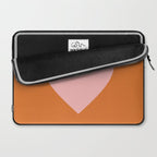 Cute Pink Heart on Orange Minimal Laptop Sleeve Gallery Image 2