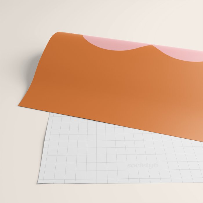 Cute Pink Heart on Orange Minimal Wrapping Paper Gallery Image 2