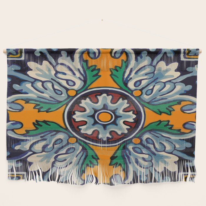 Mandala mexican talavera tile ceramic mosaic Wall Hanging Gallery Image 1