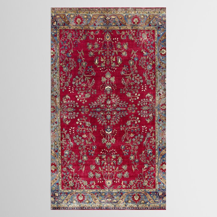 Kashan Central Persian Silk Rug Print Tablecloth Gallery Image 2
