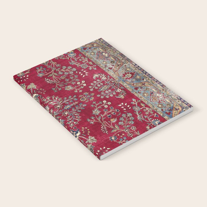 Kashan Central Persian Silk Rug Print Notebook Gallery Image 1