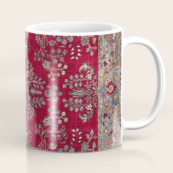Kashan Central Persian Silk Rug Print Coffee Mug Gallery Image 1