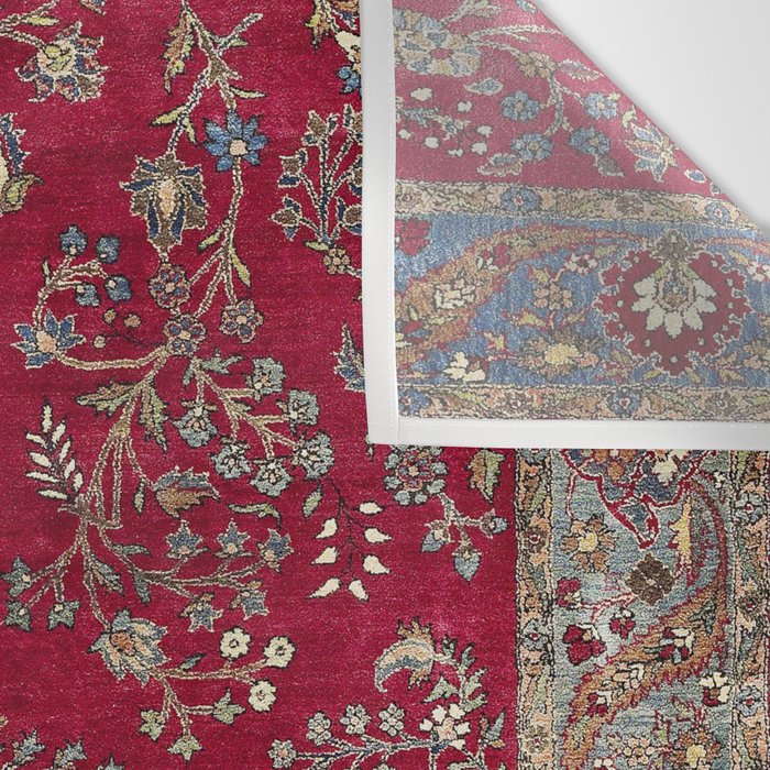 Kashan Central Persian Silk Rug Print Wall Tapestry Gallery Image 3