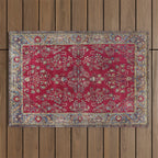 Kashan Central Persian Silk Rug Print Outdoor Rug Gallery Image 1
