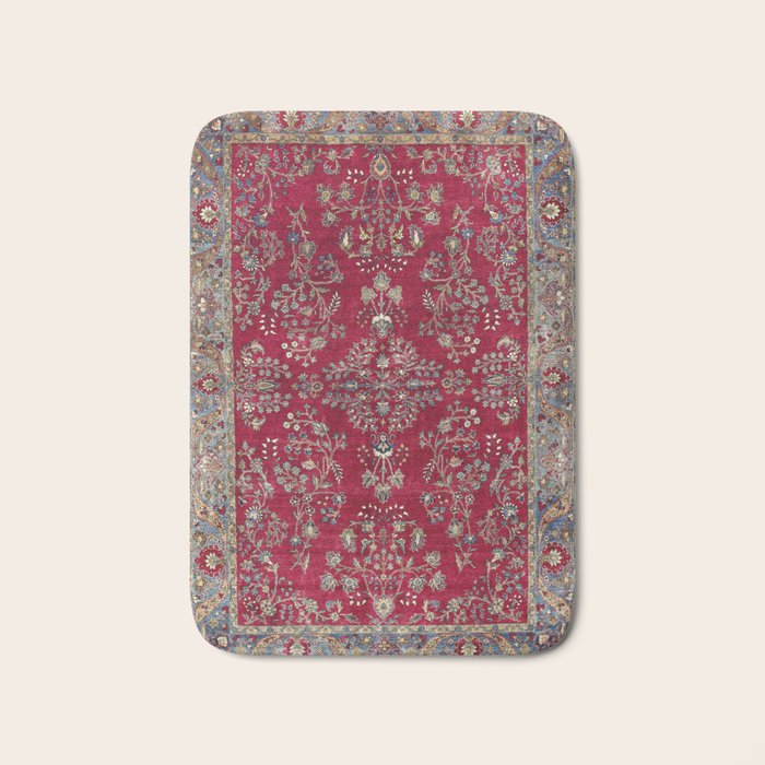 Kashan Central Persian Silk Rug Print Bath Mat Gallery Image 1