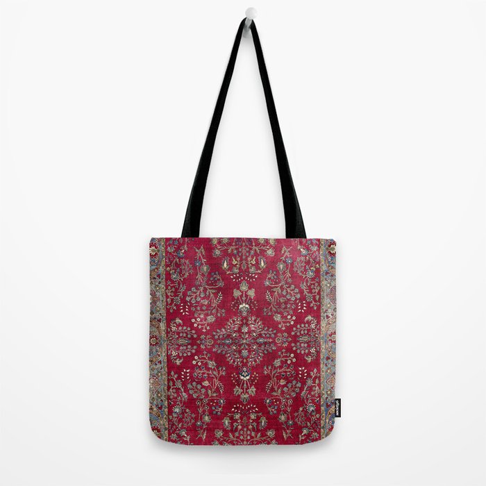 Kashan Central Persian Silk Rug Print Tote Bag Gallery Image 2