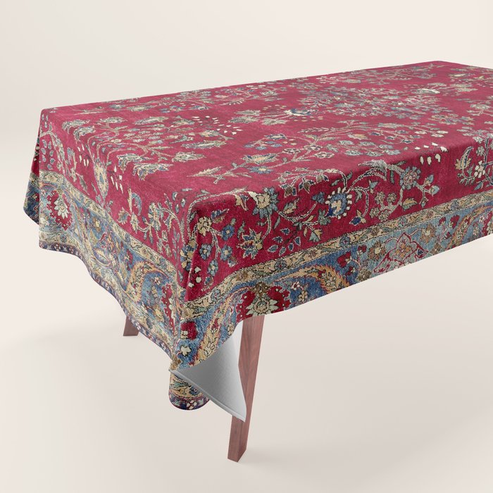 Kashan Central Persian Silk Rug Print Tablecloth Gallery Image 1