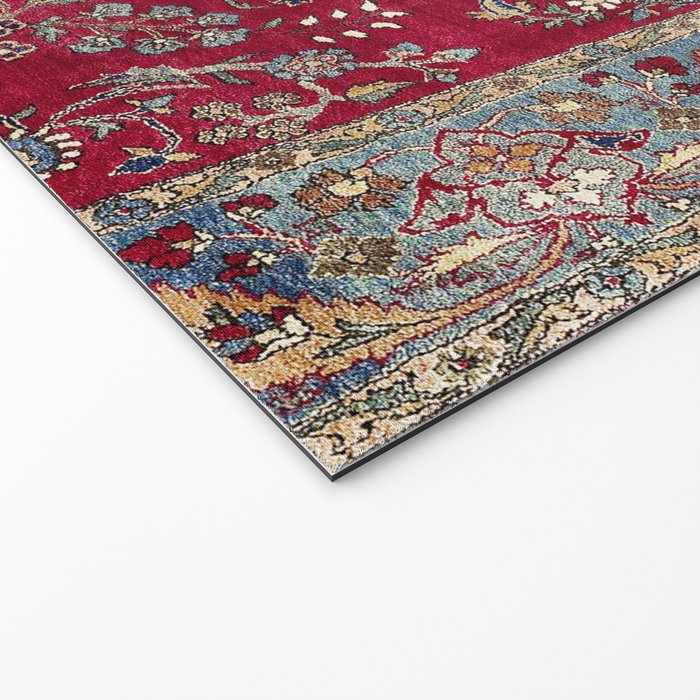 Kashan Central Persian Silk Rug Print Welcome Mat Gallery Image 2