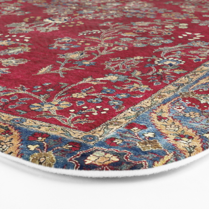 Kashan Central Persian Silk Rug Print Bath Mat Gallery Image 3