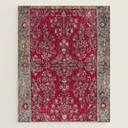 Kashan Central Persian Silk Rug Print Jigsaw Puzzle Gallery Image 1