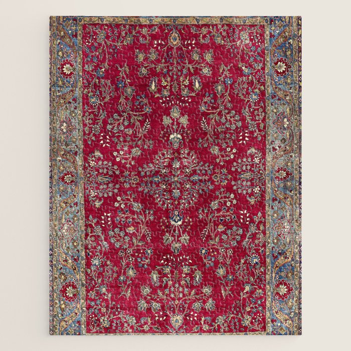 Kashan Central Persian Silk Rug Print Jigsaw Puzzle Gallery Image 1