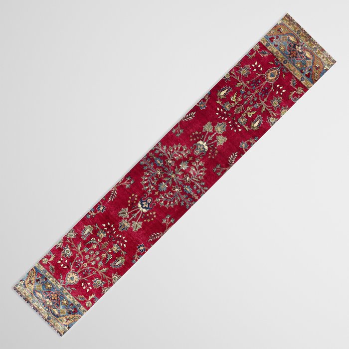 Kashan Central Persian Silk Rug Print Table Runner Gallery Image 3