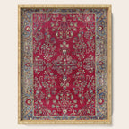 Kashan Central Persian Silk Rug Print Serving Tray Gallery Image 1