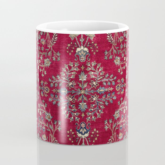 Kashan Central Persian Silk Rug Print Coffee Mug Gallery Image 4