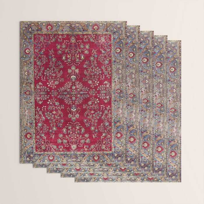 Kashan Central Persian Silk Rug Print Wrapping Paper Gallery Image 3