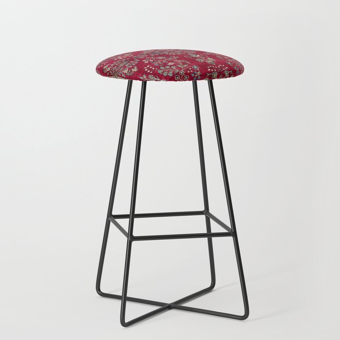 Kashan Central Persian Silk Rug Print Stool Gallery Image 1