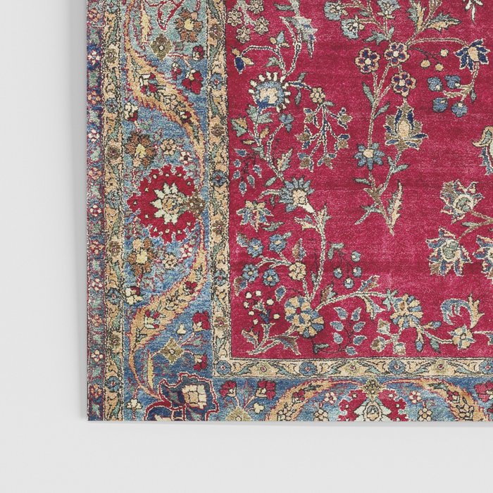 Kashan Central Persian Silk Rug Print Poster Gallery Image 3