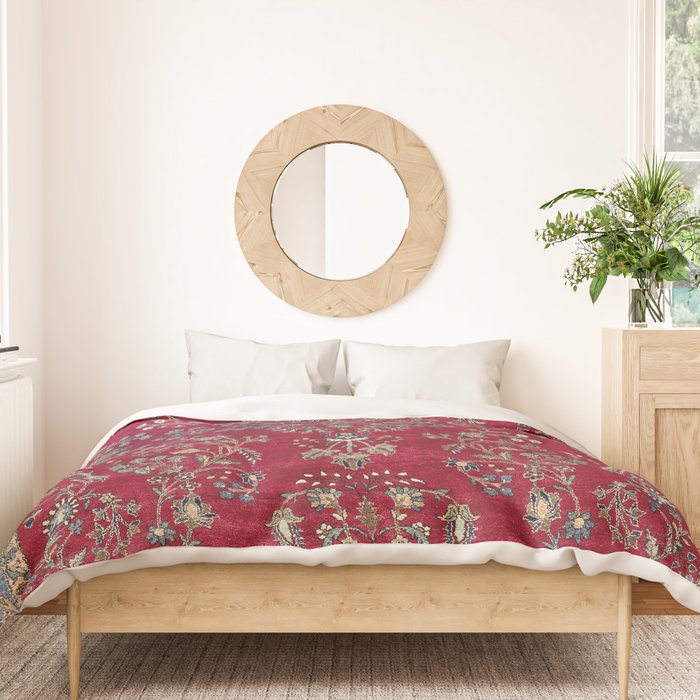 Kashan Central Persian Silk Rug Print Duvet Cover Gallery Image 3