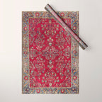 Kashan Central Persian Silk Rug Print Wrapping Paper Gallery Image 1