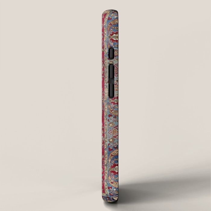 Kashan Central Persian Silk Rug Print iPhone Case Gallery Image 2