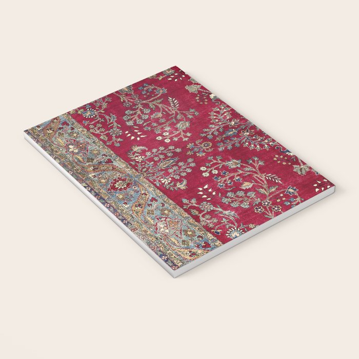 Kashan Central Persian Silk Rug Print Notebook Gallery Image 3