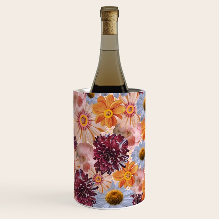 Flower Collage Print Wine Chiller Gallery Image 1