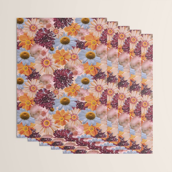 Flower Collage Print Wrapping Paper Gallery Image 3