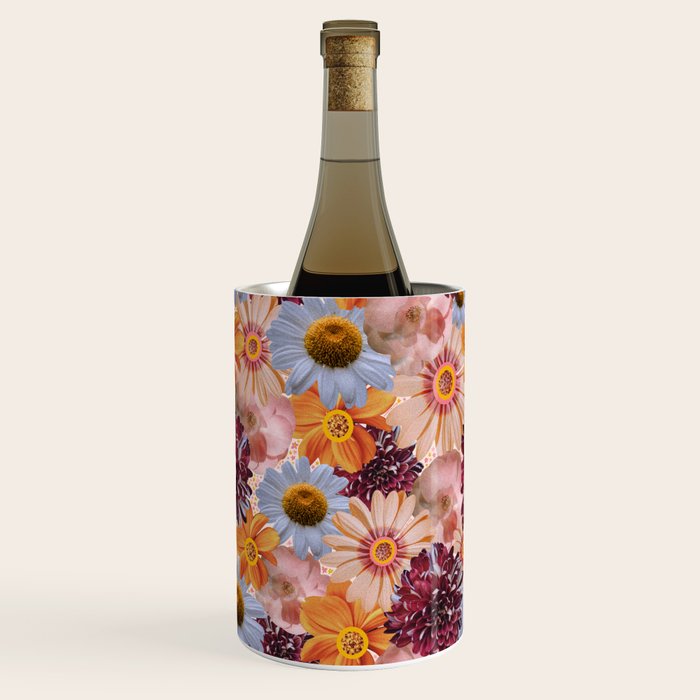 Flower Collage Print Wine Chiller Gallery Image 2